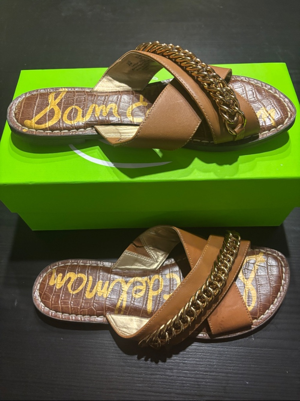 Sam Edelman Women's Gabrie Chain Crisscross Flat Sandals - Size 8.5 - Picture 4 of 8